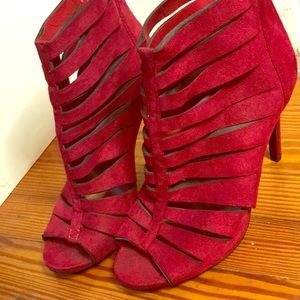 Deep Red Cut out Heel